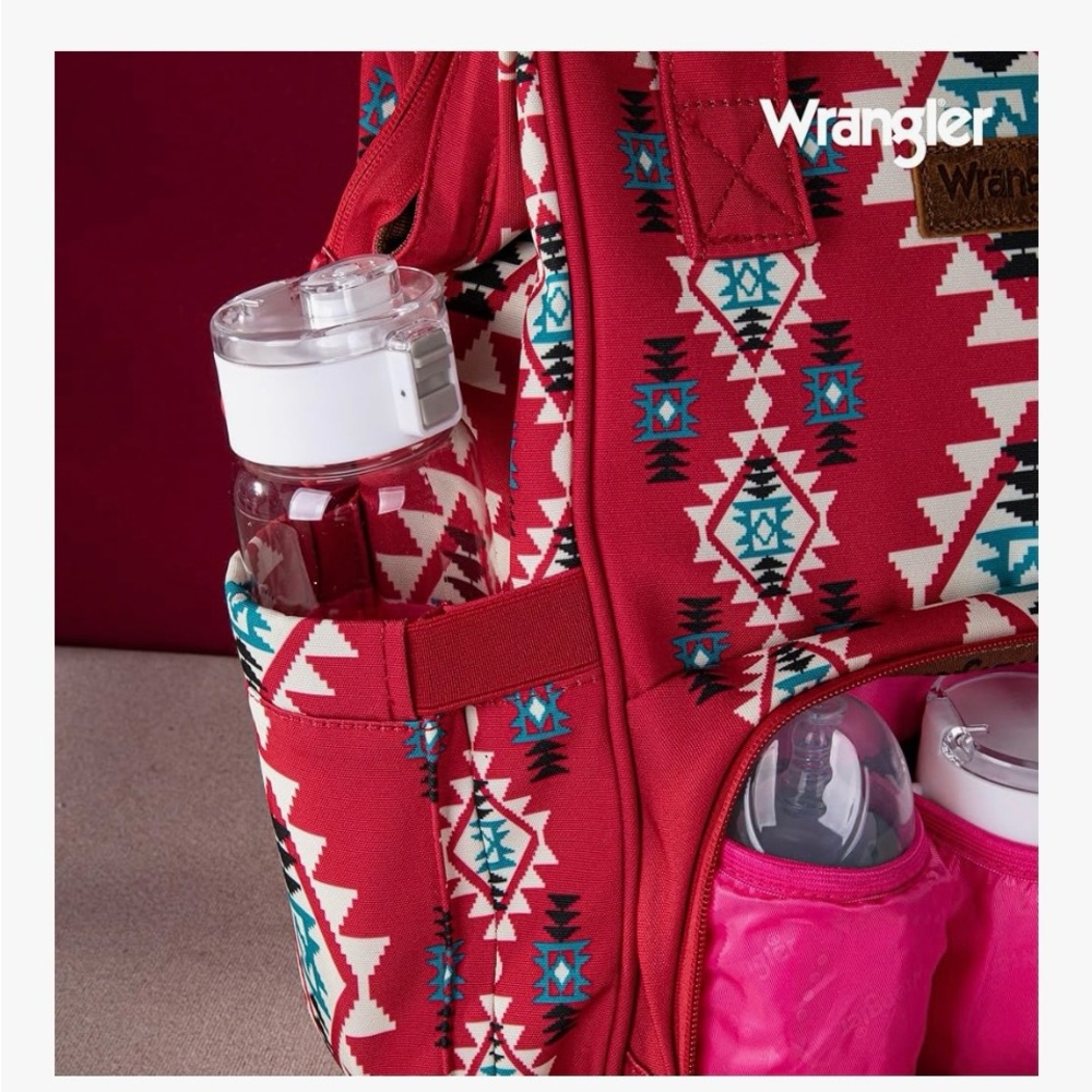 Wrangler Red and Blue Geometric Women's Backpack *Not included in any sales* - Picture 6 of 12